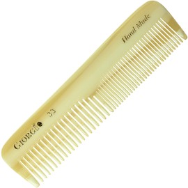 Giorgio G33 Double Tooth Small Hair Pocket Comb, Fine/Wide Tooth Comb For Hair, Beard and Mustache, Coarse/Fine Hair Styling Grooming Comb for Men, Women and Kids. Saw Cut Handmade and Polished