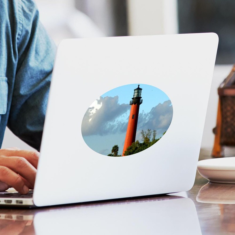 CafePress Jupiter Lighthouse Paint Effect Oval Car Bumper Sticker