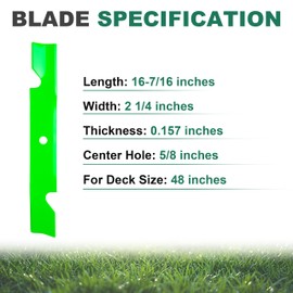 JSXDNWYJ 117-7277-03 Blades for 48" TimeCutte r/Tita n/Z Maste r 2000 Z-Turn Riding Mowers; Compatible with Tor o Tita n MX4800 ZX4800 MX4880 ZX4820 (3 Pack)