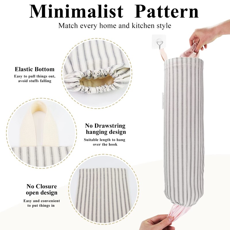 TOGETRUE Plastic Bag Holder, Wall Mount Grocery Bag Organizer for