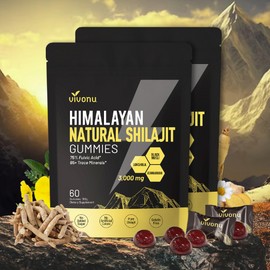 VivoNu Pure Himalayan Shilajit Gummies, micronutrient Supplement, Himalayan Premium Ingredient with Shilajit - Ashwagandha, Gokshura, Fulvic Acid & 85+ Trace Minerals I for Men, Women I Non-GMO