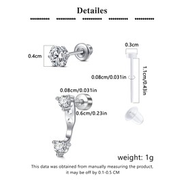 QWALIT Silver Ear Piercing Kit Ear Piercing Gun Kit Ear Piercing Earrings Disposable Self Piercing Earring Ear Gun Piercing Kit at Home Silver Stud Earring