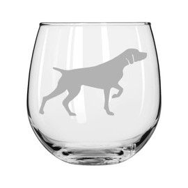 MIP Brand Wine Glass for Red or White Wine German Shorthaired Pointer (16 oz Stemless)