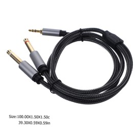 KOMBIUDA Audio Adapter Cable Stereo Splitter for Laptop Tablet Speaker and Amplifier Plated Connectors for Stable Sound Transmission Durable Shell Compatible with Devices