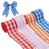 AHANDMAKER Spring Easter Ribbon Wired, 20 Yards Gingham Fabric Ribbons