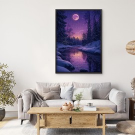 Fantasy Landscape Puzzle for Adults 1000 Pieces, Purple Moonlight Scenery Puzzles, Impossible Nature Scenic Jigsaw Puzzles for Adults Challenge