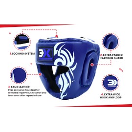 3X Sports Kids Headguard for Boxing, Sparring Helmet Head Guard for Cheeks, Forehead and Ear Protection, Muay Thai Headgear, Kickboxing, Sparring, Martial Arts, Karate, Taekwondo Helmet