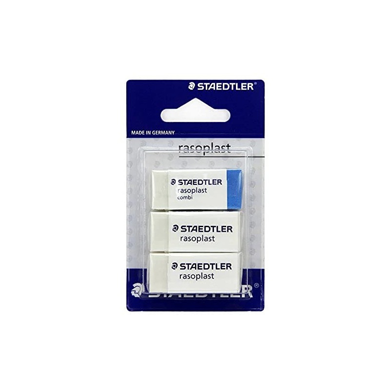 Staedtler 526-S BK3D Eraser Blister Card with 2 Pieces of