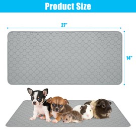 PAWCHIE Washable Pee Pads for Dogs - 2 Pcs 14" x 27" Guinea Pig Cage Liner Waterproof Reusable Non-Slip Puppy Potty Training Mats, Fast Absorbent Whelping Pads for Puppies, Cats, Bunnies, Small Animal