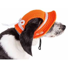 Pet Life ® 'Sea Spot Sun' Mesh Dog Hat with UV Coverage Protection - Brimmed Pet Hats for Dogs Provides More Shade Than a Dog Banadana - Features Ear Holes and Convenient Slip-on Access