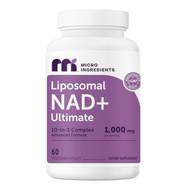Micro Ingredients Liposomal NAD+ Ultimate Complex 1,000 mg | 60 cápsulas vegetales | Fórmula NMN Pathway | 10 en 1 con resveratrol, glutatión y astaxa