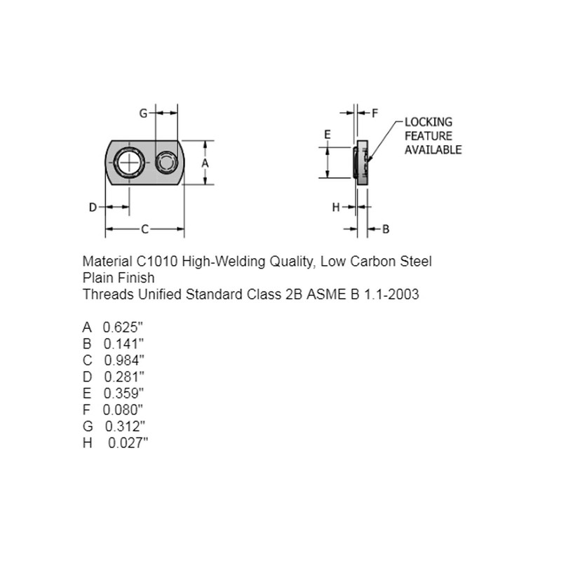 Single Tab Weld Nut with Target - Spot Weld Nuts
