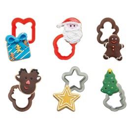 DECORA 0255097 Mini Plastic Cookie Cutter Christmas Jewellery Set of 6