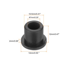 QUARKZMAN Pack of 20 Rubber Grommets, 10.5 mm Diameter x 7 mm ID x 12 mm H Cable Grommets T-shaped Rubber Sleeve Round Grommet for Cable Grommets Cable Grommets Cables Electric Conductor, Black