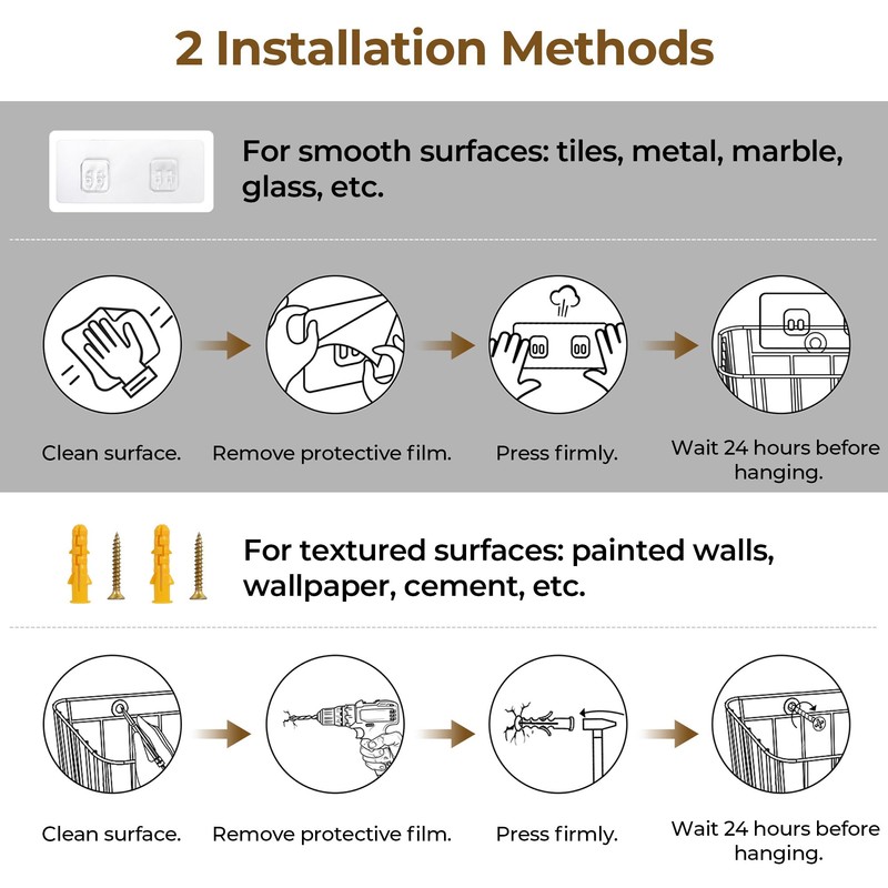 StorageWorks Trash Bag Holder with Lid, Wall Mount Seagrass Plastic