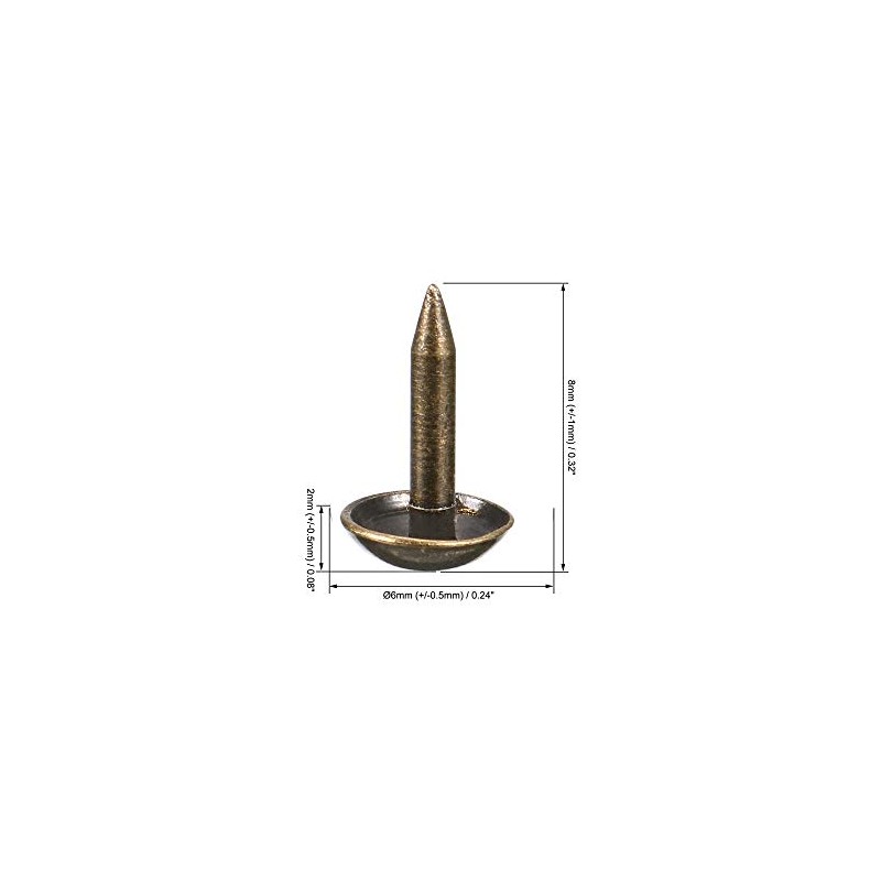 sourcing map Upholstery Nails Tacks 6mm Dia 8mm Height Retro