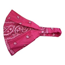 Motique Accessories Hot Pink Bandana Head Scarf Headwrap Yoga Biking Boho Hair Band