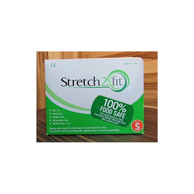 Stretch2Fit Latex-Free Unpowdered Gloves - Small Green - 200 Pack
