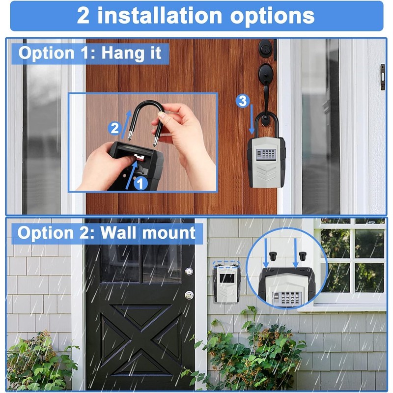 ZHEGE Key Lock Box for Outside, Safe Lock Box for