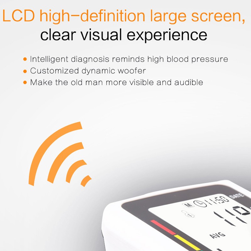Electric Blood Pressure Monitor Digital Arm Sphygmomanometer With Voice Function