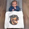Azeeda 'Happy Rottweiler' Cotton Baby Blanket/Shawl (BY00037636)