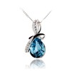 Treasure Bay Elegant CZ Crystal Teardrop Pendant Necklace for Women