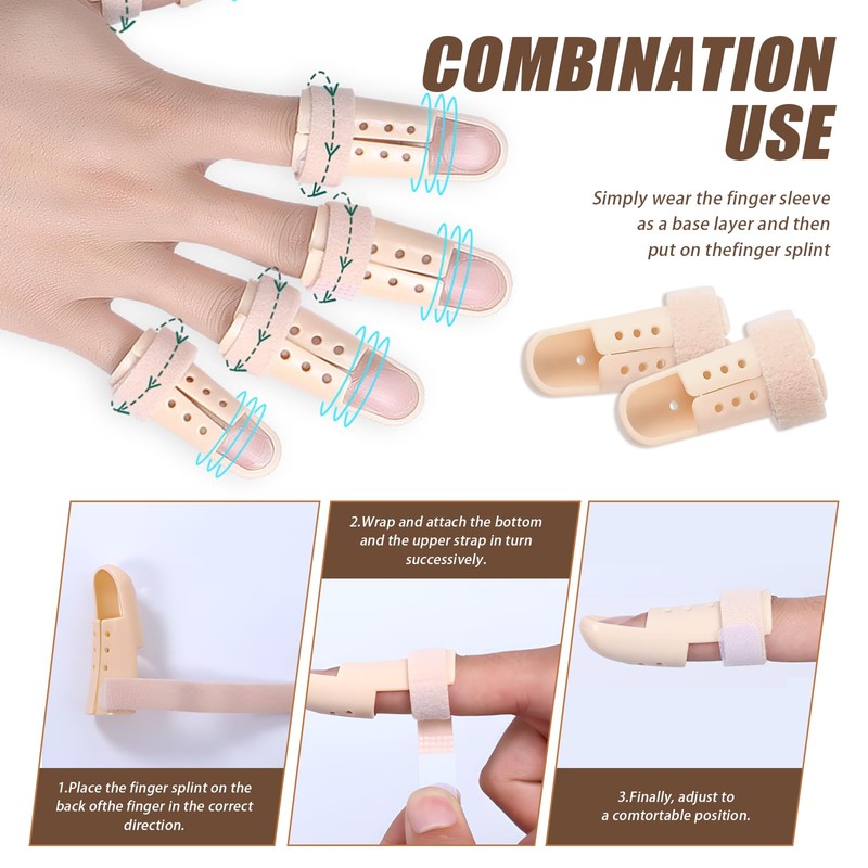Pluvyze 15-piece set finger splint, finger protection, including 8 finger