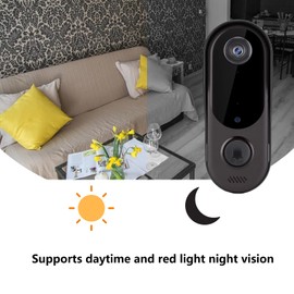 Video Doorbell Camera HD, Wireless Doorbell Camera with Chime, Wireless Operated, HD Night Vision, 2-Way Audio, IP65 Waterproof, Cloud Storage(for iOS & Android)