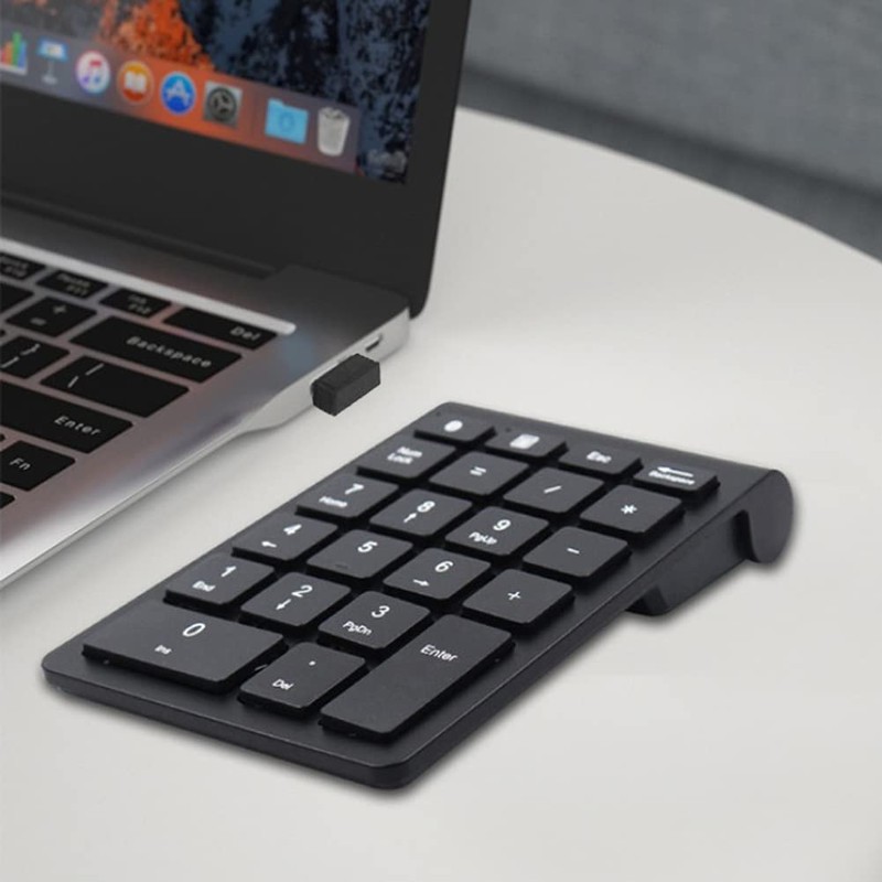 Wireless Numeric Keypad, 2.4GHz Portable Number Pad with USB Receiver,