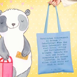 Mr. & Mrs. Panda Tragetasche Spruch 17. Geburtstag - Geschenk, wertvolle Erfahrungen, einmalige Geschenke, Laptoptasche, Glückwunsch, Party