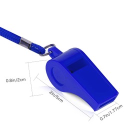 AIEX 4 x Plastic Whistles with Lanyard Strong Whistle for Emergency Survival Teacher Training Dog Training (Black, Blue, Red and Green)