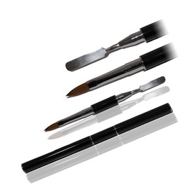 RM Beauty Nails Professional Acrylic Long Cat Tongue Gel Brush with Gel Spatula Size 6