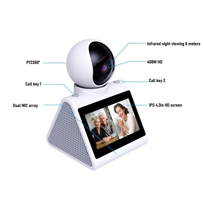 Two-way Video Calling Camera with HD Screen, 2K Indoor Home