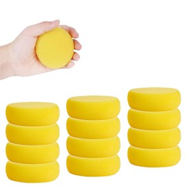 12 Pcs Round Yellow Sponge Painting Art Graffiti 3 Inch Round Water Absorbing Gouache Watercolor Multi-Purpose Craft Sponges Paint Sponge for Scrubbing, Embellishing, Daubing,Face Painting
