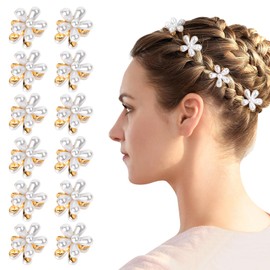 Kleine Haarspangen -12 Mini Perle Haarspangen, ideal für Frauen und Mädchen, ideal für Geburtstage und Hochzeiten.