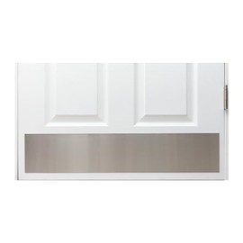 Stainless Steel Door Mop Protection Kick Plate, 12" x 32" Size, No Holes, for Door Widths 33"+