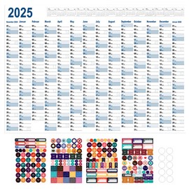 WUSJCOF Wall Calendar 2025 Year Planner Landscape for the Wall Annual Calendar for 12 Months with Holiday Overview Folded for the Office (90 x 60 cm)