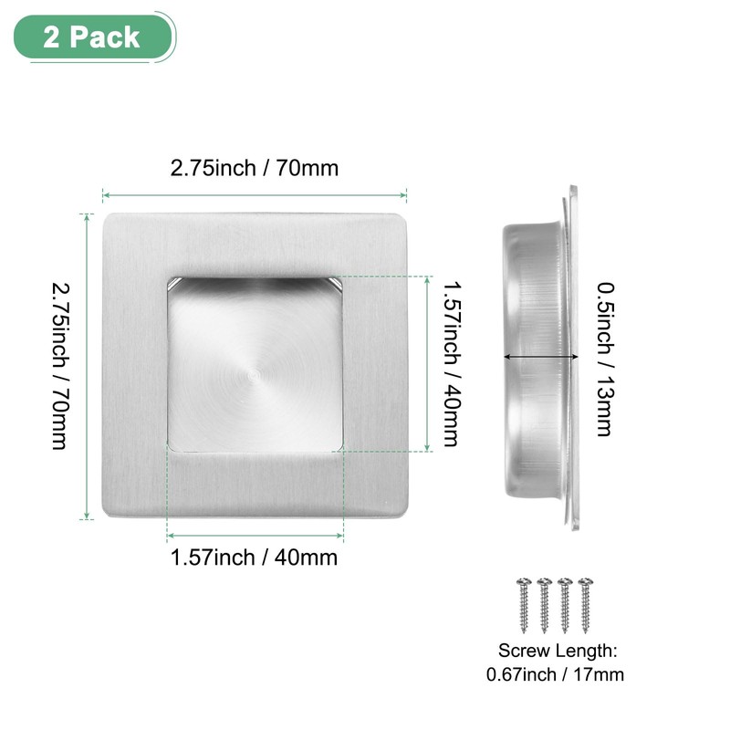 M METERXITY 2-Pack Recessed Finger Pulls, 2.75 Inch 304 Stainless