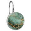 Shower Curtain Hooks Decorative,Marble Curtain Hooks Rust Proof, Set of