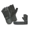 Leather Weight Lifting Gloves (077) Long Wrist Strap Training Power