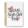 LiTiu Pink Bow Spiral Journal Campus Notebook, Preppy Coquette Trendy