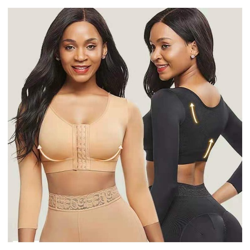 Arm Compression Sleeves for Women Post Surgery Front Closure Surgical