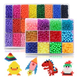 KACAGA 8500 Beads Non-Iron Magic Fuse Beads Kit 5mm 36 Colors No Heat Bead Creative Refill Set DIY Toys for Kids
