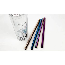 MaybeDaily Reusable Eco-Friendly Bubble Tea Boba Cup with Stainless Steel Straw - Wine Red