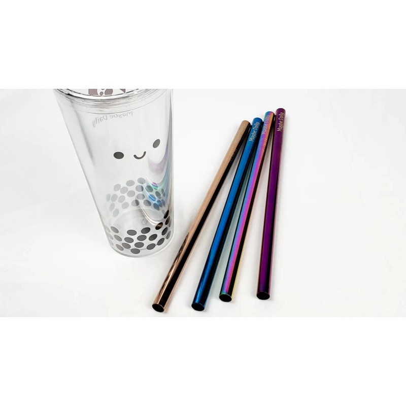 MaybeDaily Reusable Eco-Friendly Bubble Tea Boba Cup with Stainless Steel