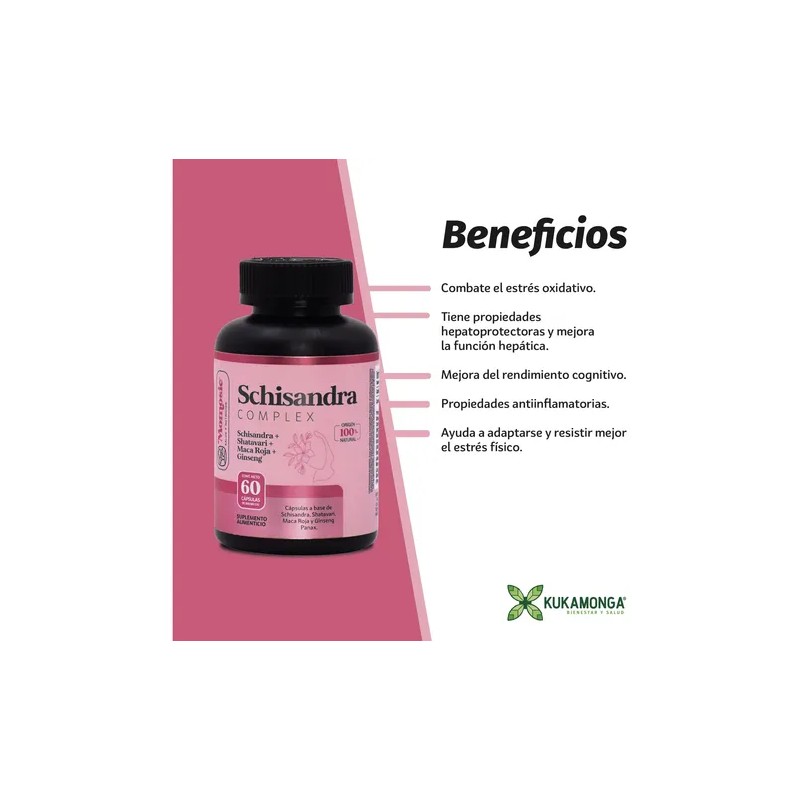 Raíz De Shatavari Y Schisandra Complex 60 Capsulas De 500