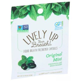 Lively Up Your Breath  Liquid Breath Freshener Original Mint Liquid Capsules  .1