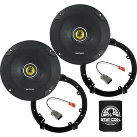 KICKER Speakers 6.5 inch for Honda Accord 2008-2022 Upgrade Kit - Pair of CS Series with Adapters and Harness, Coaxial 6 1/2 Car Audio Front Door or Rear Door/Deck Speaker CSC65, 46CSC654