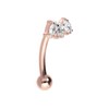 PIERCINGLINE Titanium Banana with Push Fit 3 Crystal Drops Piercing