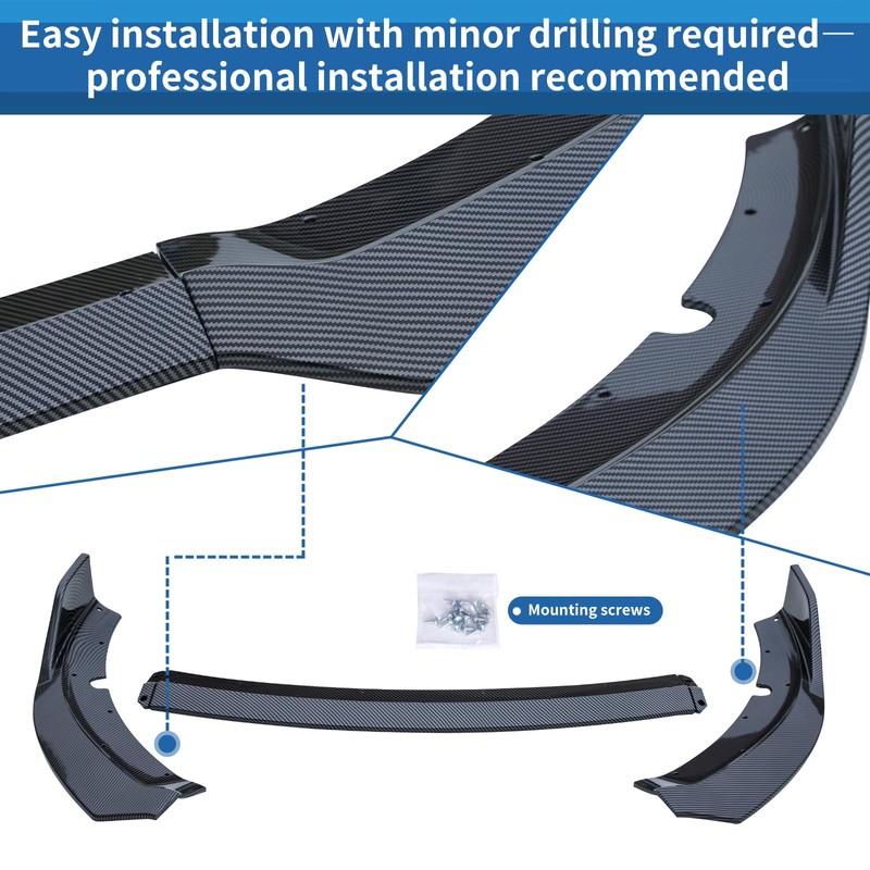 WildWell Front Bumper Lip Splitter Compatible with 2015-2024 Dodge Charger